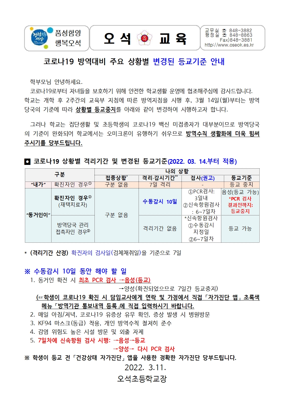 22-3.14일이후상황별 변경된격리기간안내(311)001