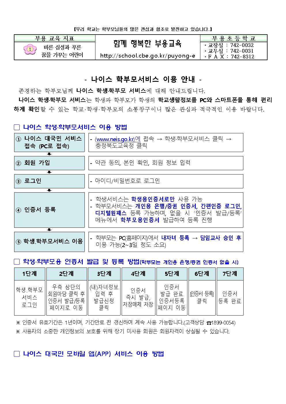 나이스 학부모 서비스 이용안내001