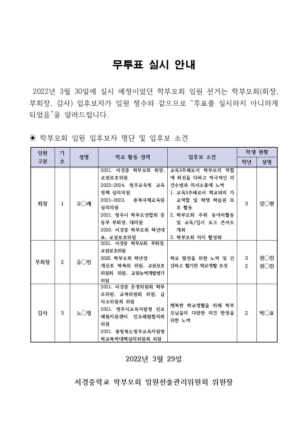 2022. 학부모회 임원 선출 무투표 실시 안내001