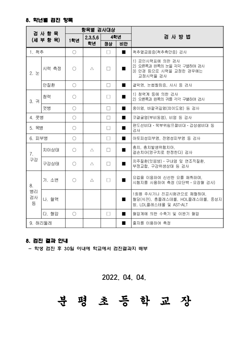 2022. 학생 건강검진 실시 안내_2