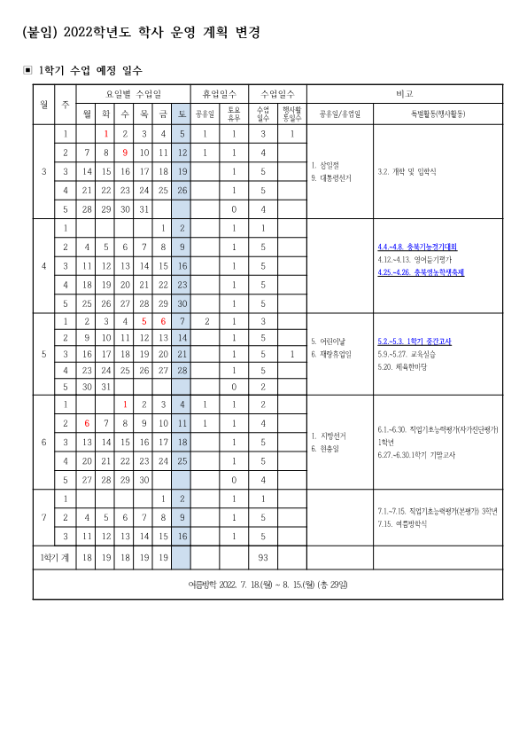 2022. 학사일정 운영 계획 변경_1