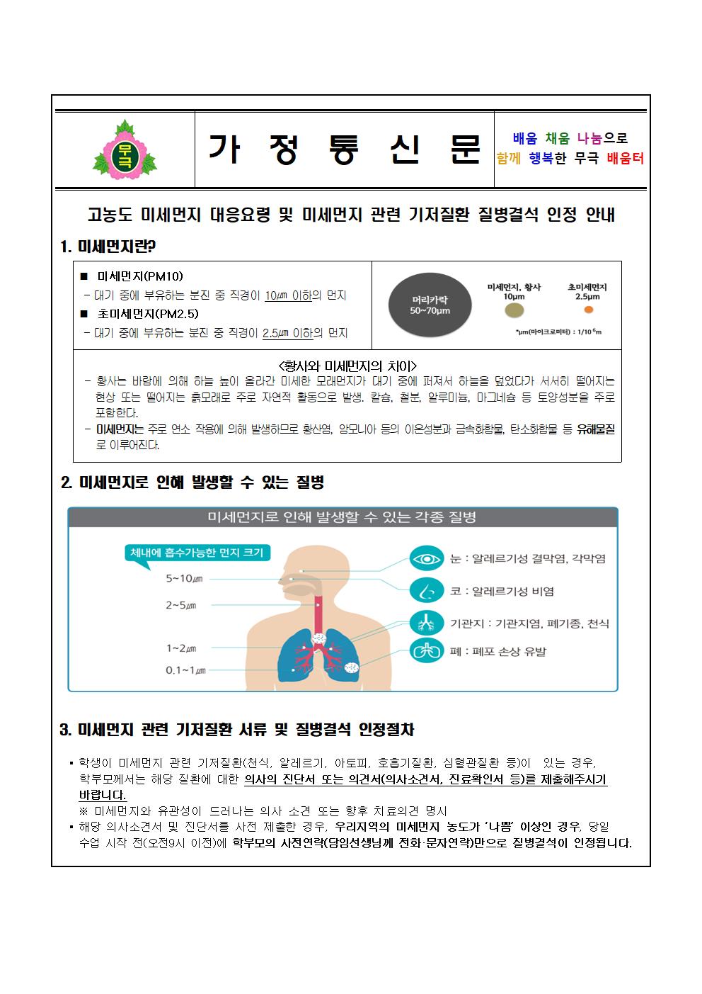 고농도 미세먼지 관련 안내문(무극초)001