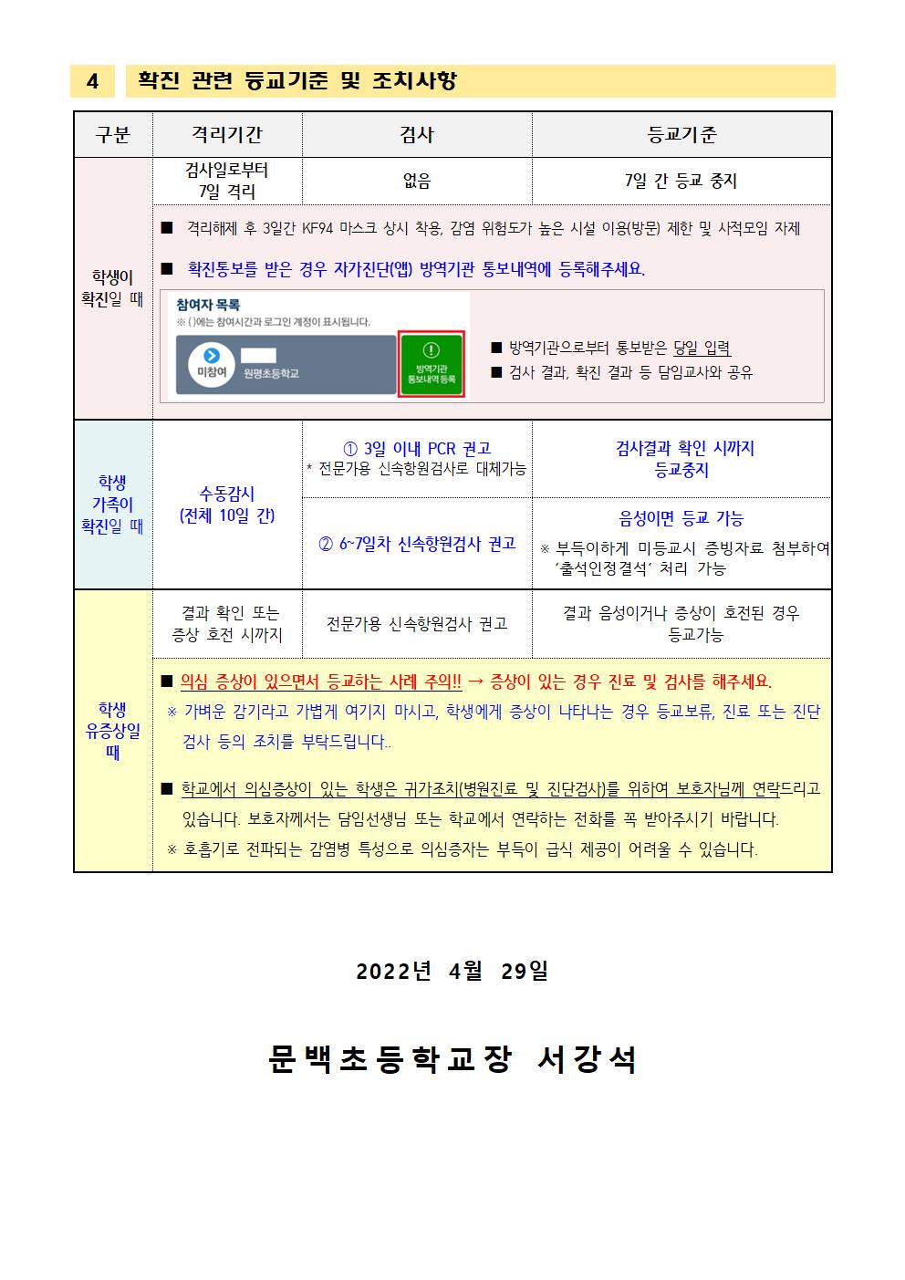 포스트오미크론 학교 방역수칙(문백초0429)002