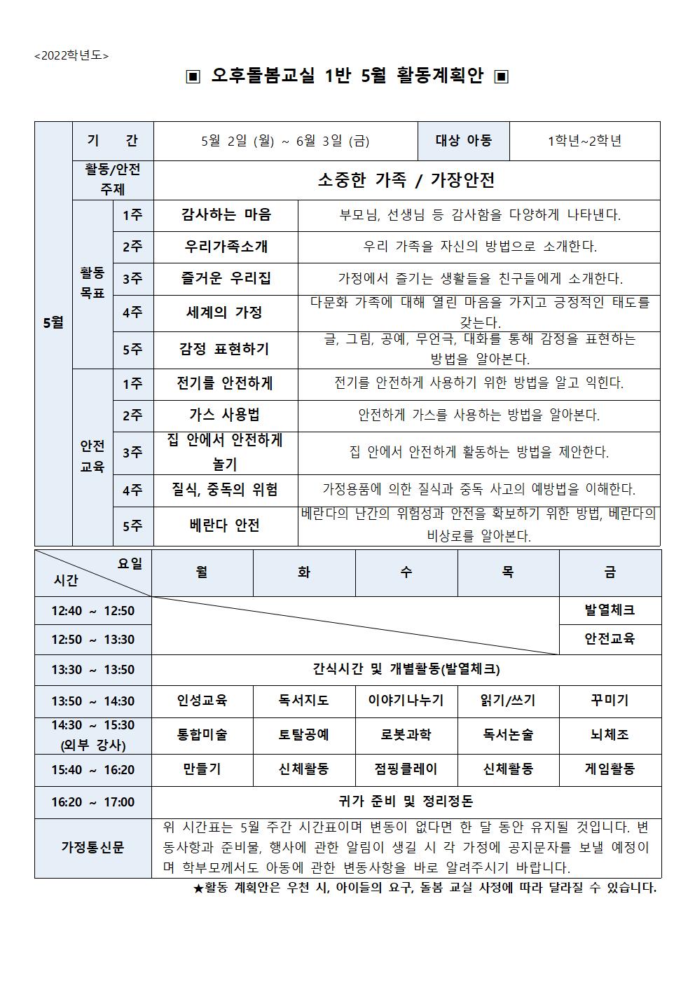 돌봄1실 5월 월간계획안_2022001