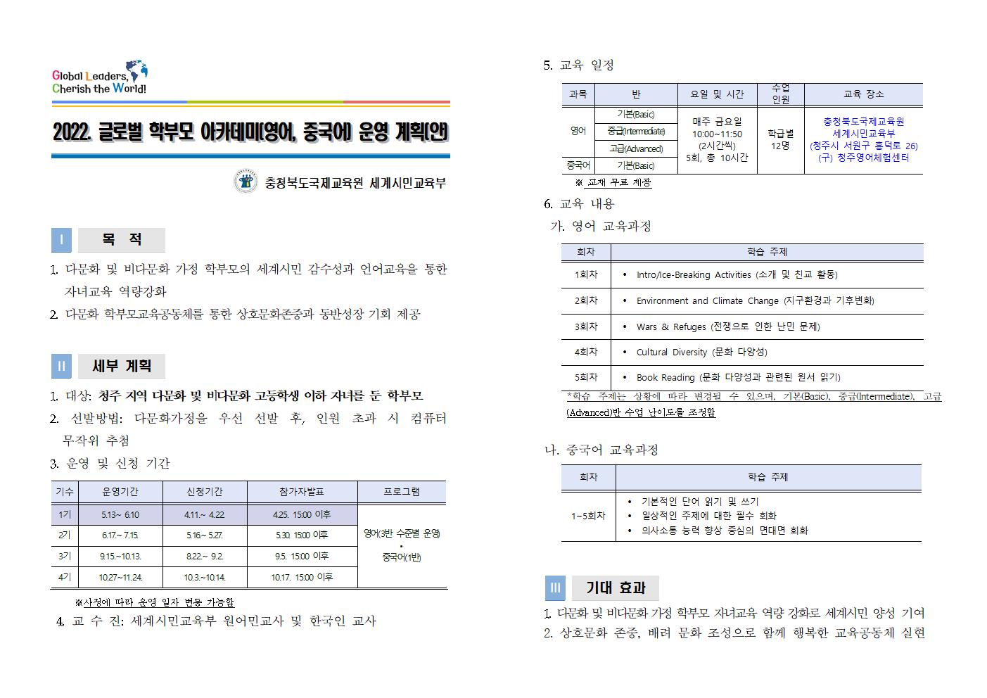 충청북도국제교육원 세계시민교육부_2022. 글로벌 학부모 아카데미  연간 운영 계획(안) 발송용001