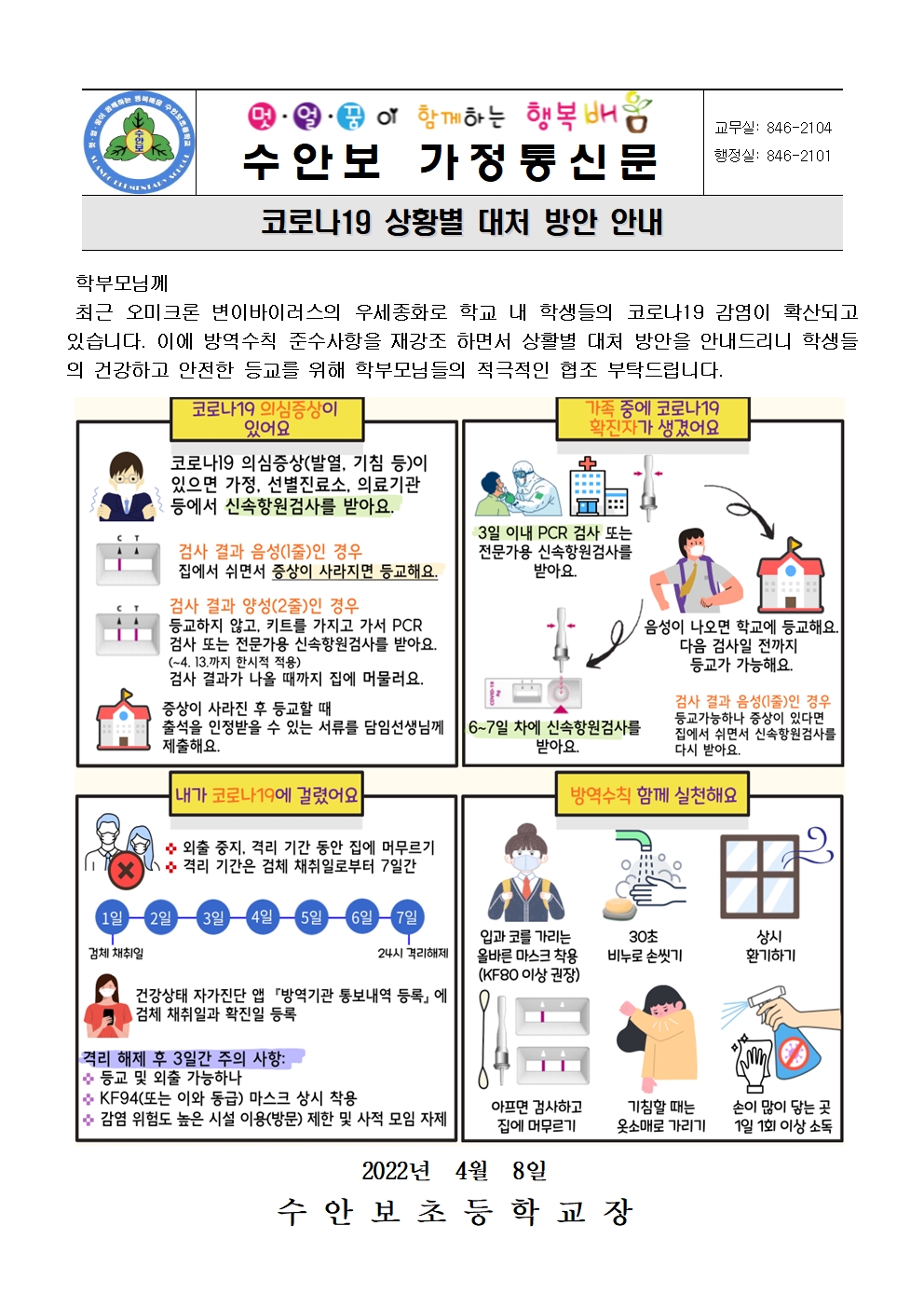 4월-코로나19 상황별 대처방안 및 방역수칙 안내(220408)001