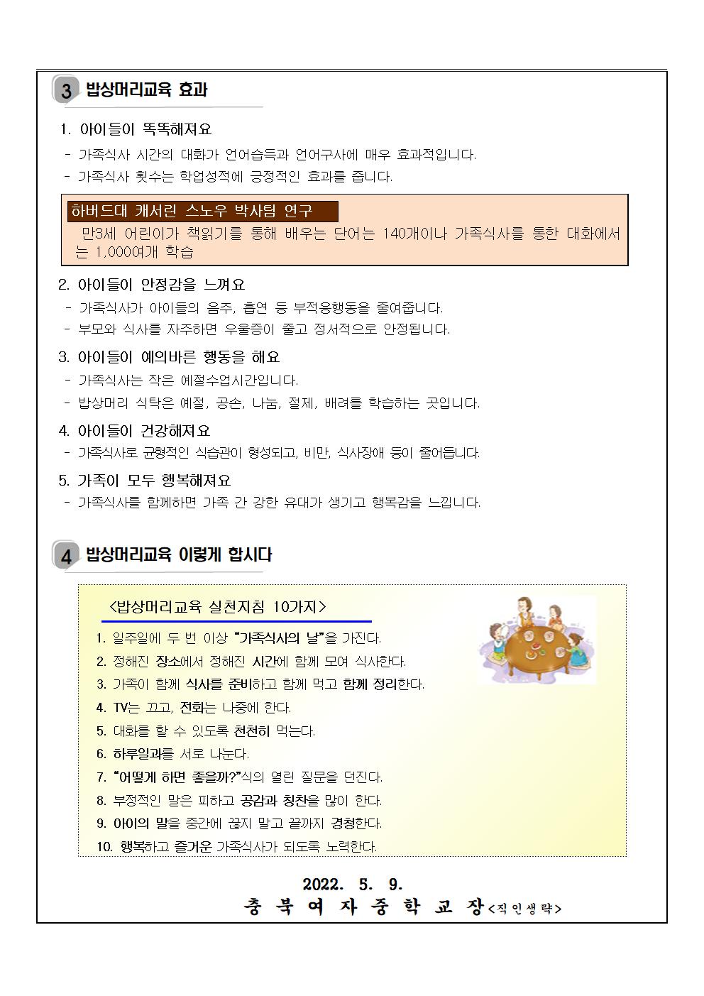 2022학년도 밥상머리교육 안내(가정통신문)002