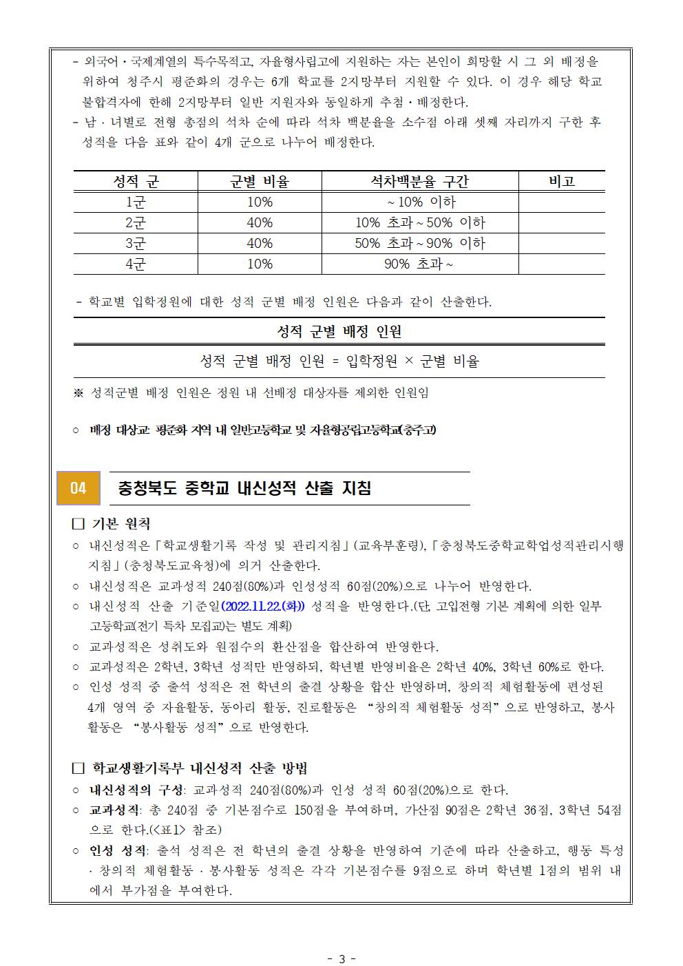 2023학년도 고등학교 입학전형 기본 계획 안내 및 고등학교 진학 희망학교조사 가정통신문(1)003