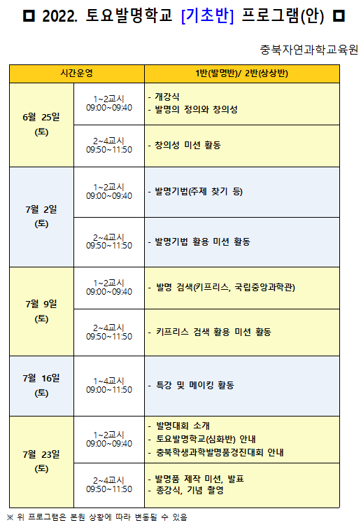 토요발명기초 프로그램