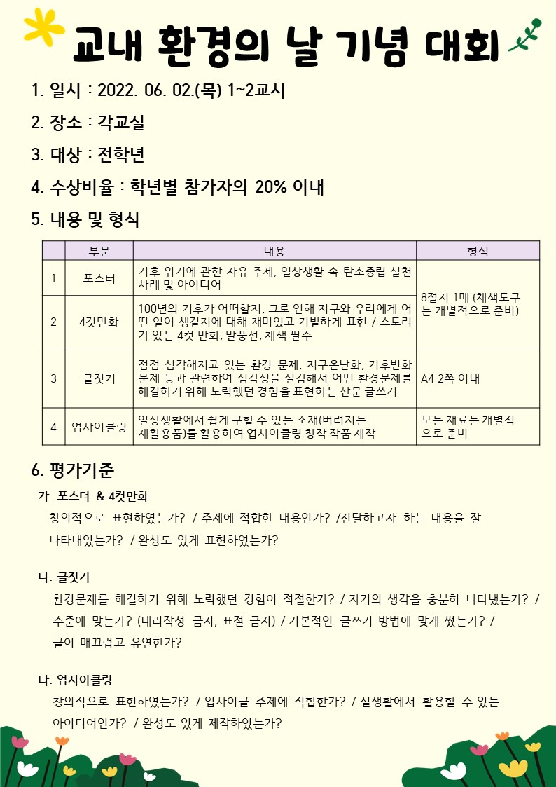 (교내) 환경의 날 기념 대회