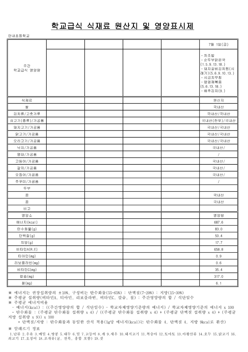 7,8월 학교급식 식재료 원산지 및 영양표시제_1