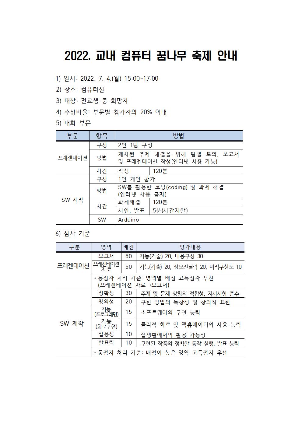 2022. 교내 컴퓨터꿈나무 축제 안내001