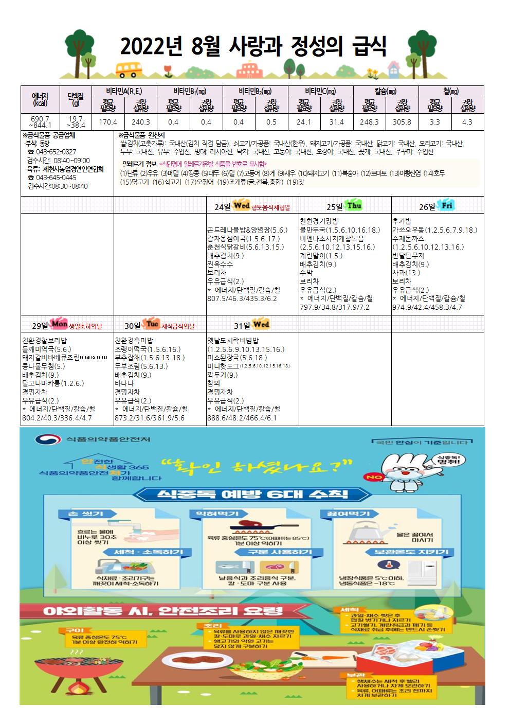 2022. 8월 식단표001