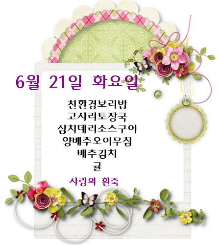 6월 21일 식단명