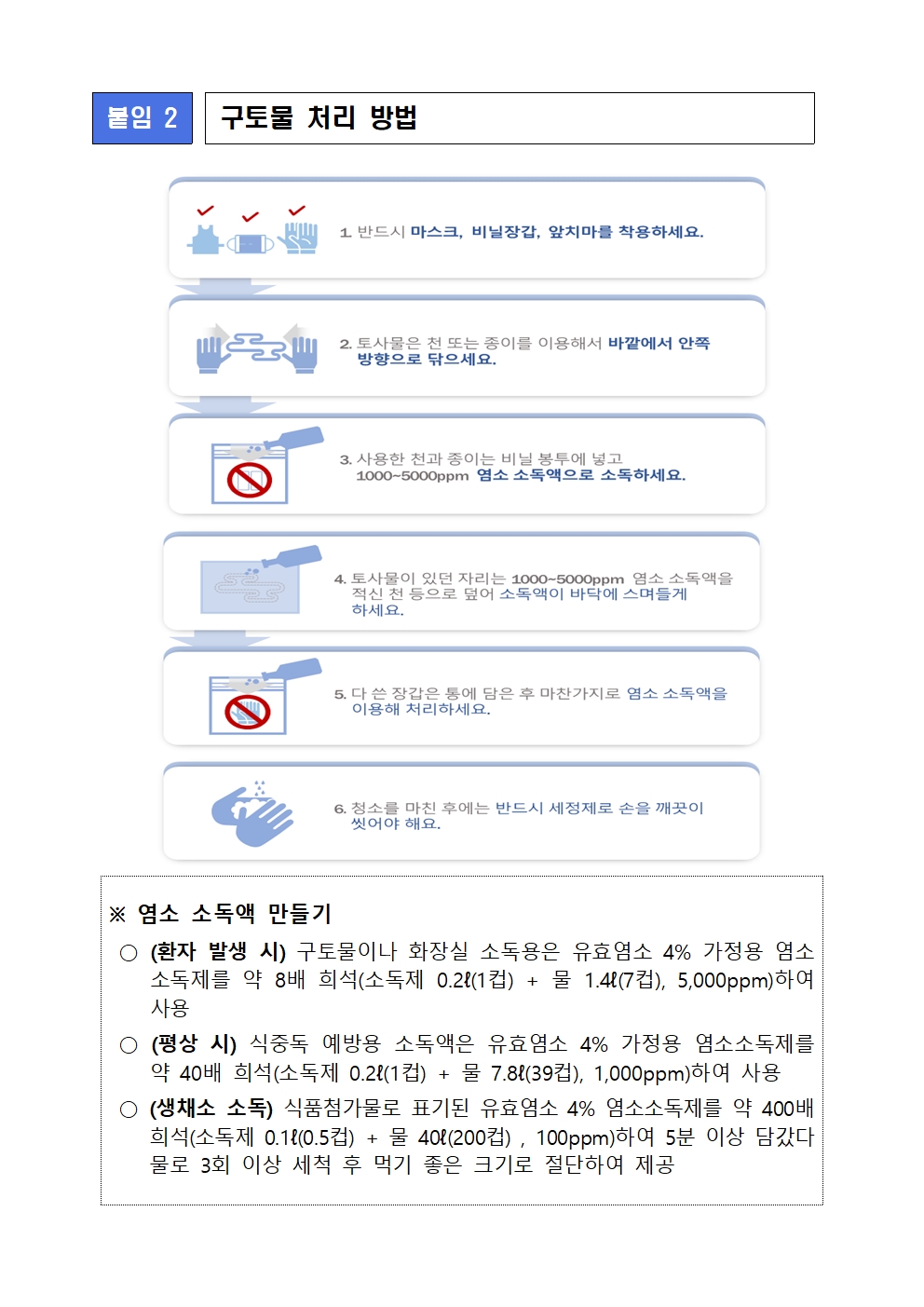 가정에서 장염 환자 발생 시 주의정보(가정통신문)003