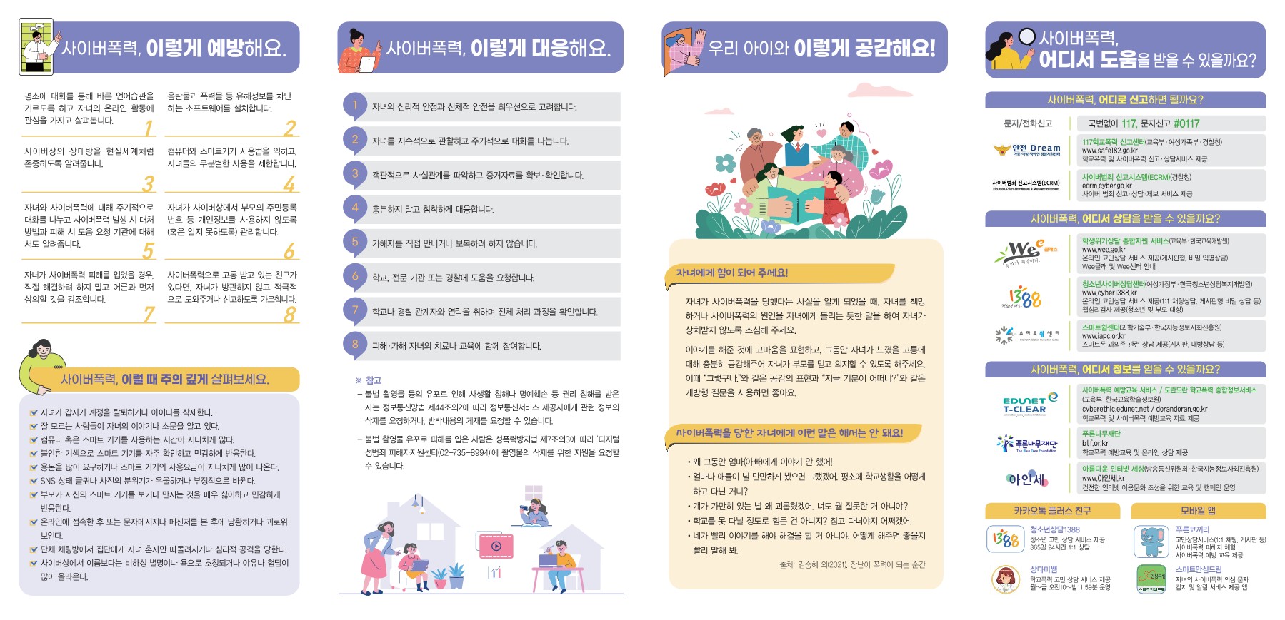 2022년 사이버폭력 예방 대응 가이드 리플릿_학부모용_2