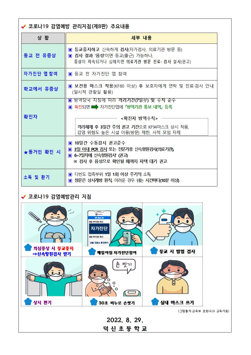 코로나19 방역수칙 및 자가검사키트 배부 안내문002