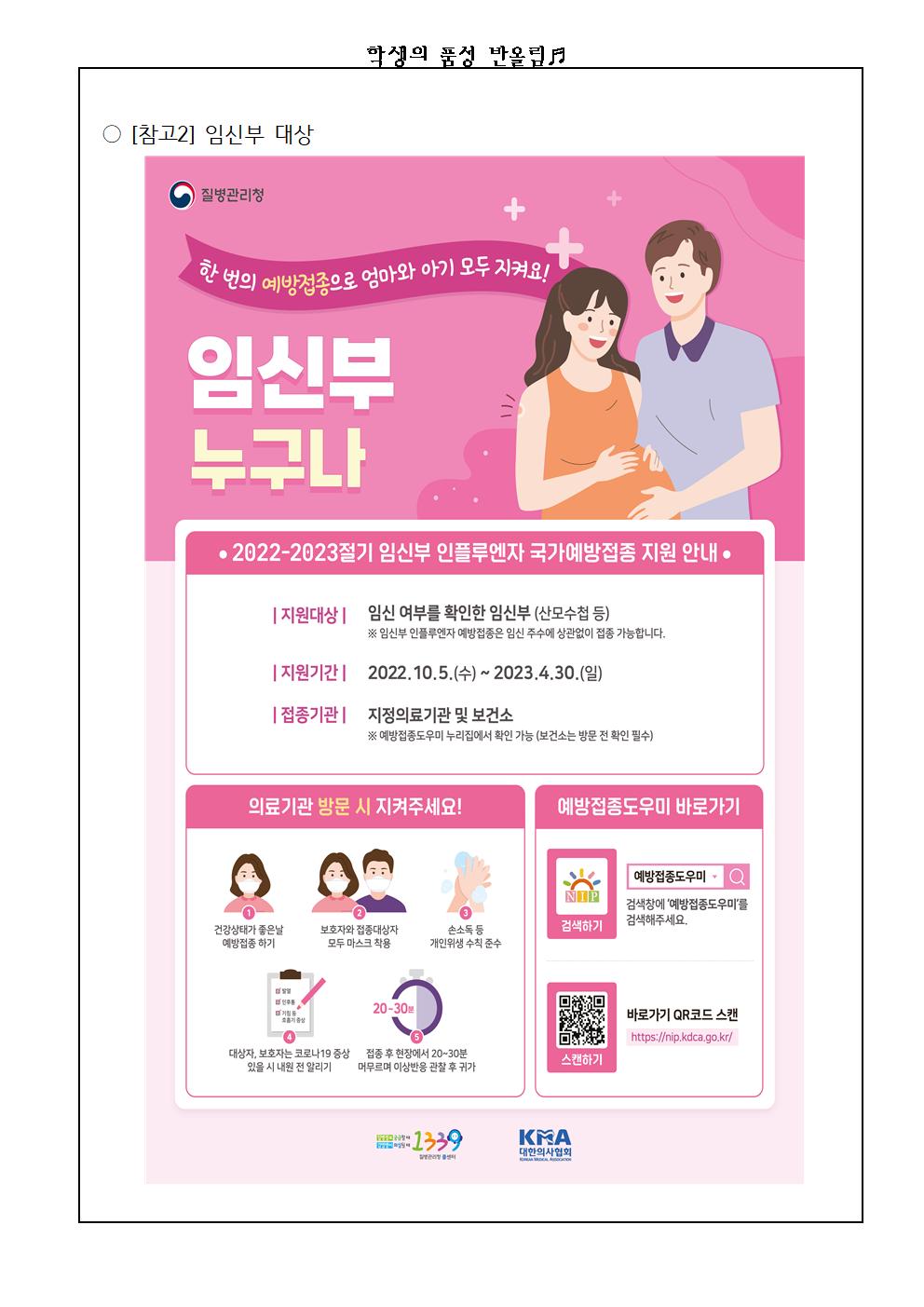 인플루엔자 유행주의보 발령 및 국가예방접종사업 안내004