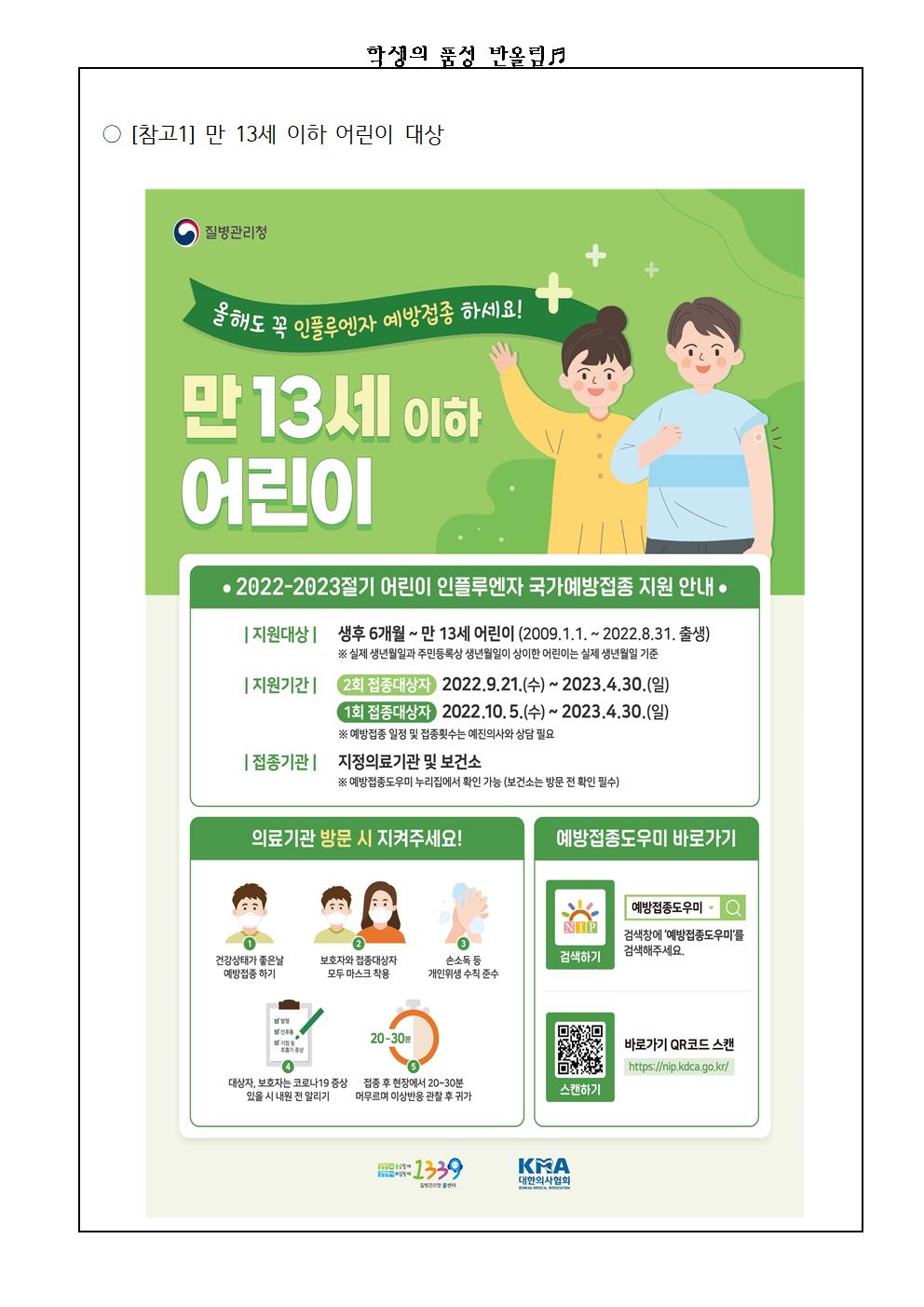 인플루엔자 유행주의보 발령 및 국가예방접종사업 안내003