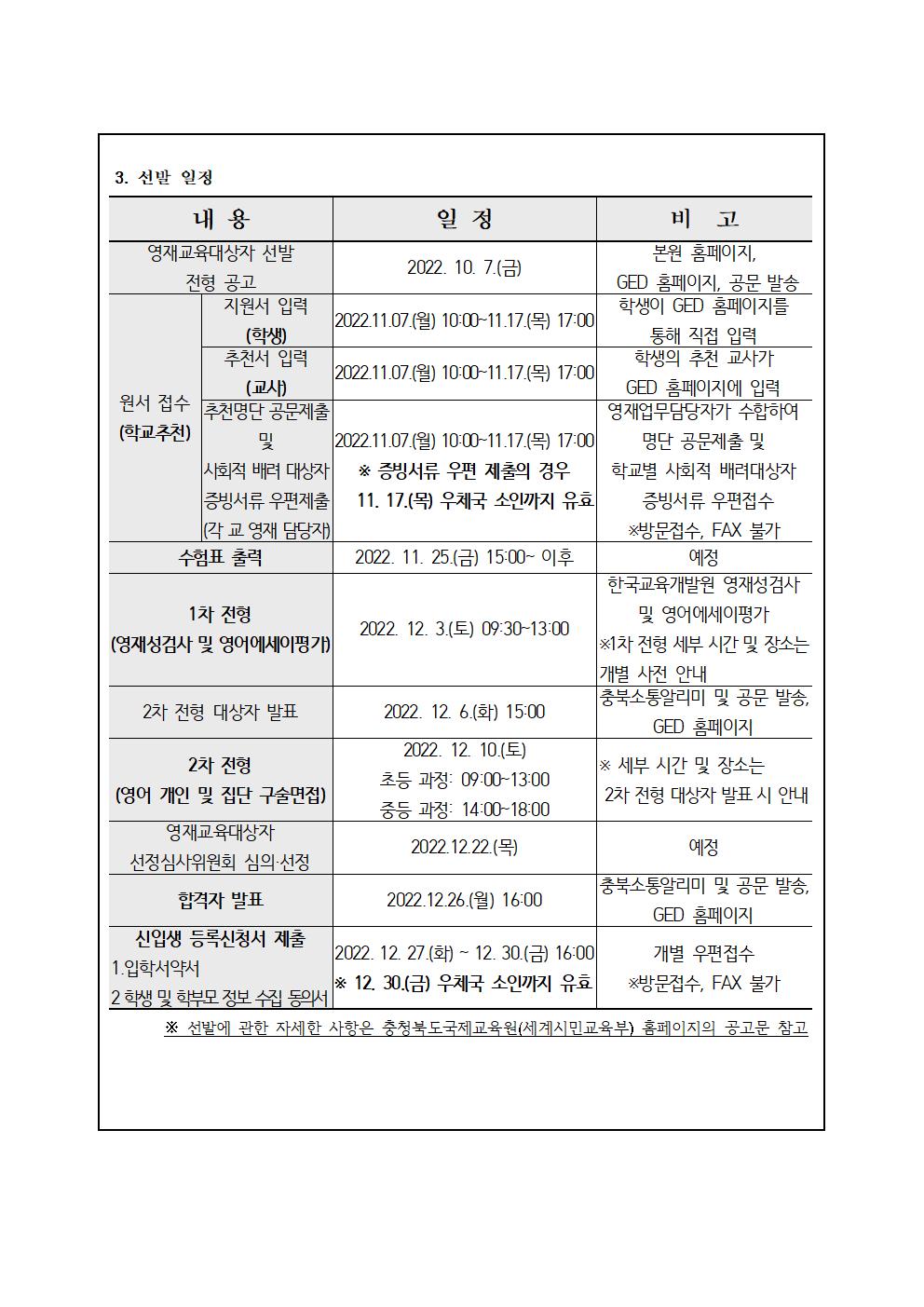 2023. 충청북도국제교육원 부설영재교육원(청주) 영재교육대상자 선발 안내002