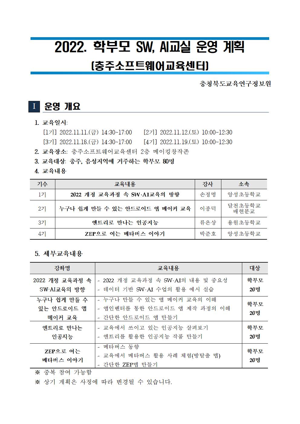 2022. 충주소프트웨어교육센터 학부모 SW,AI교실 운영 계획(발송용)001