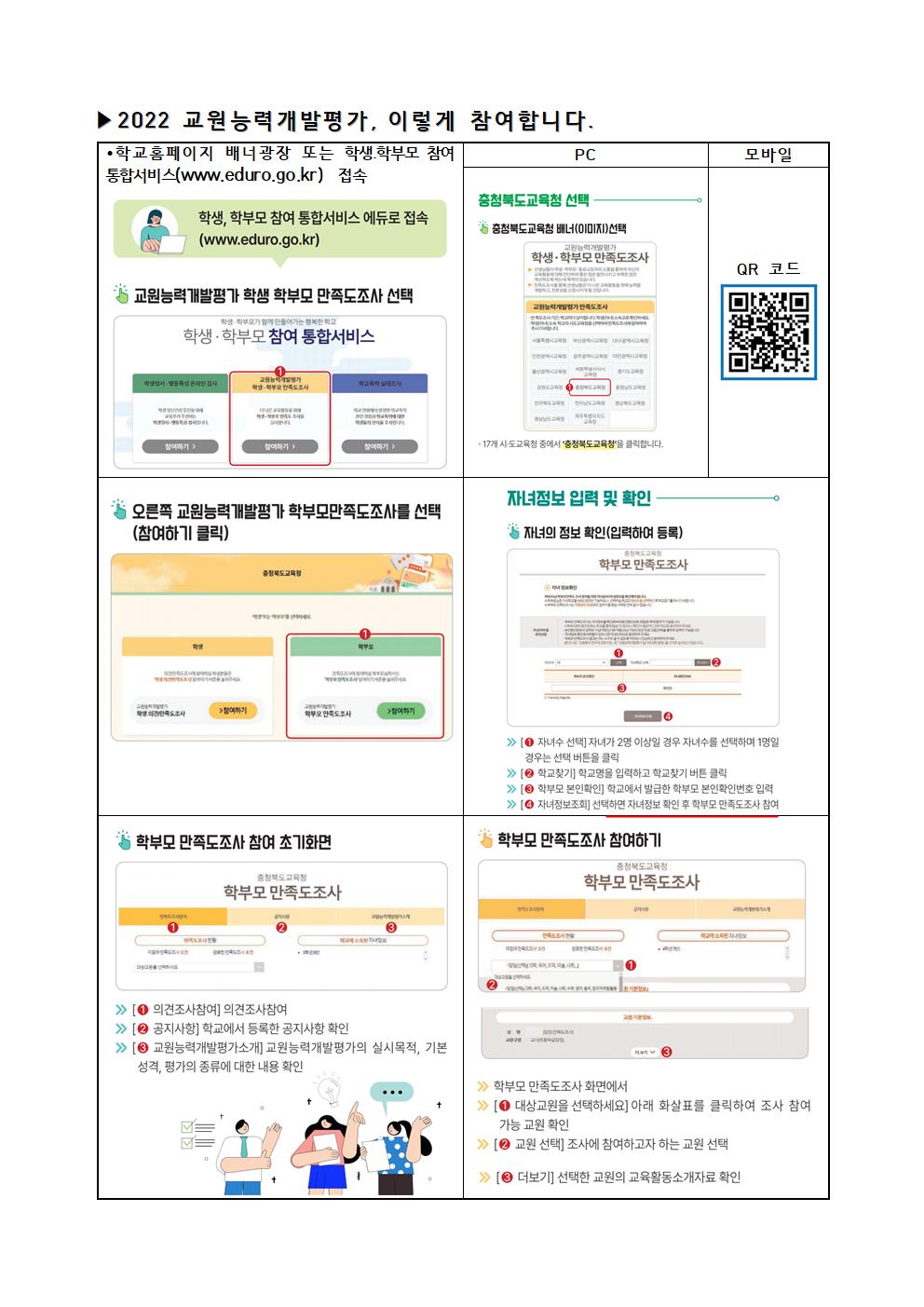 2022. 교원능력개발평가 학부모 만족도 조사 안내 가정통신문002