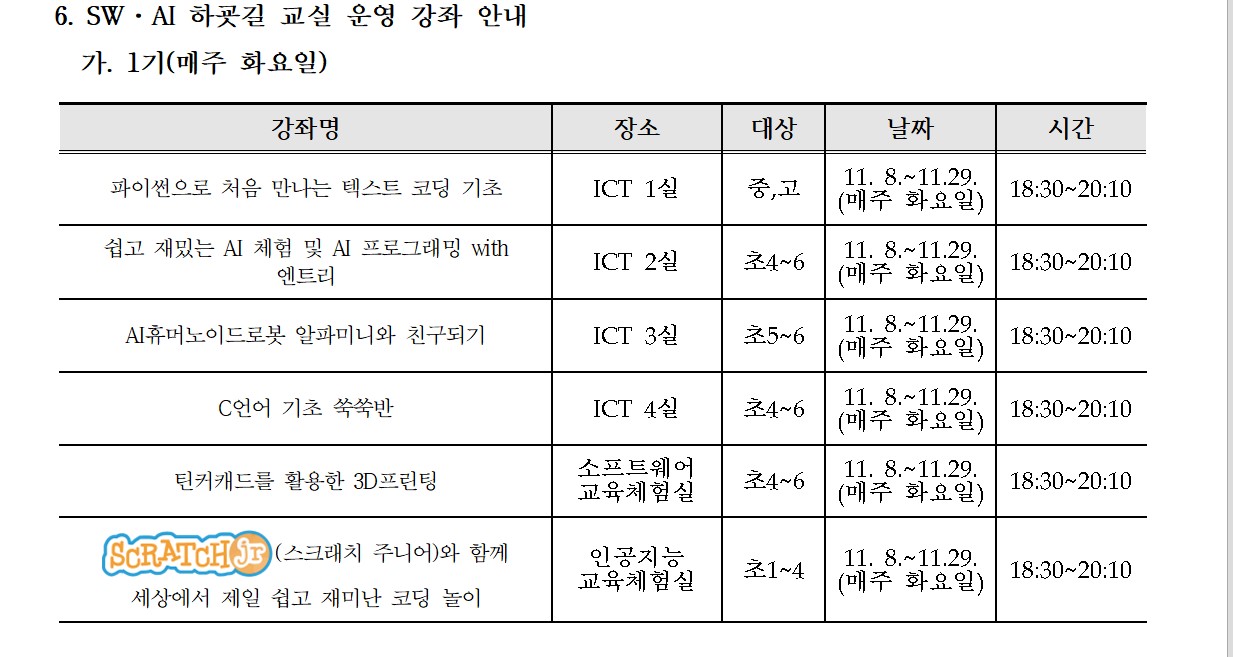 강좌안내(1기)