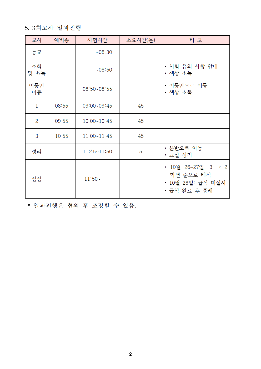 2022. 3회고사 계획(학급게시용)002