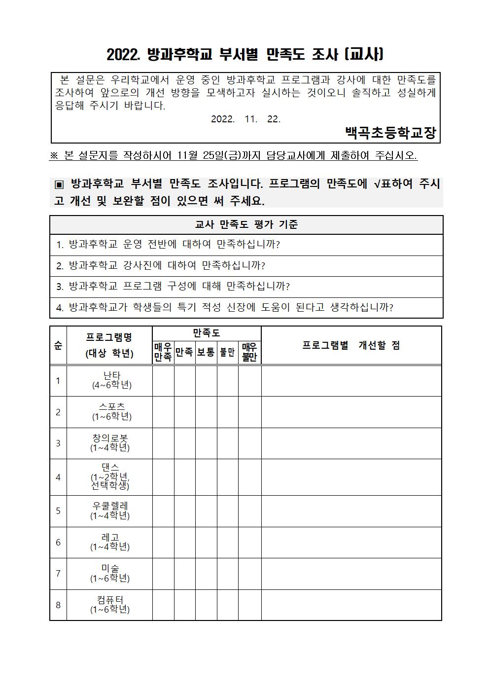 2022. 방과후학교 부서별 만족도 조사지(학생,학부모,교사) (3)