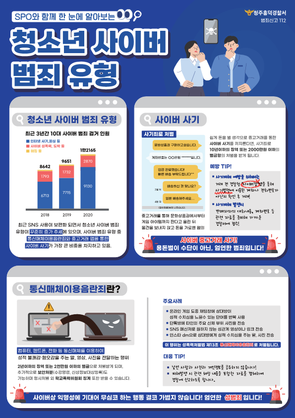 청주흥덕경찰서 여성청소년과_청소년 사이버 범죄 유형(웹포스터)_1