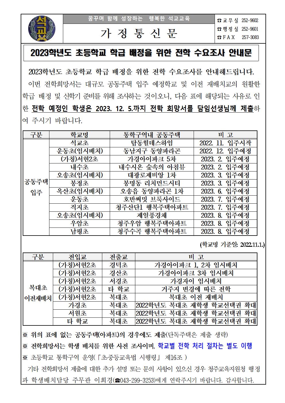 가정통신문(전학수요조사)001