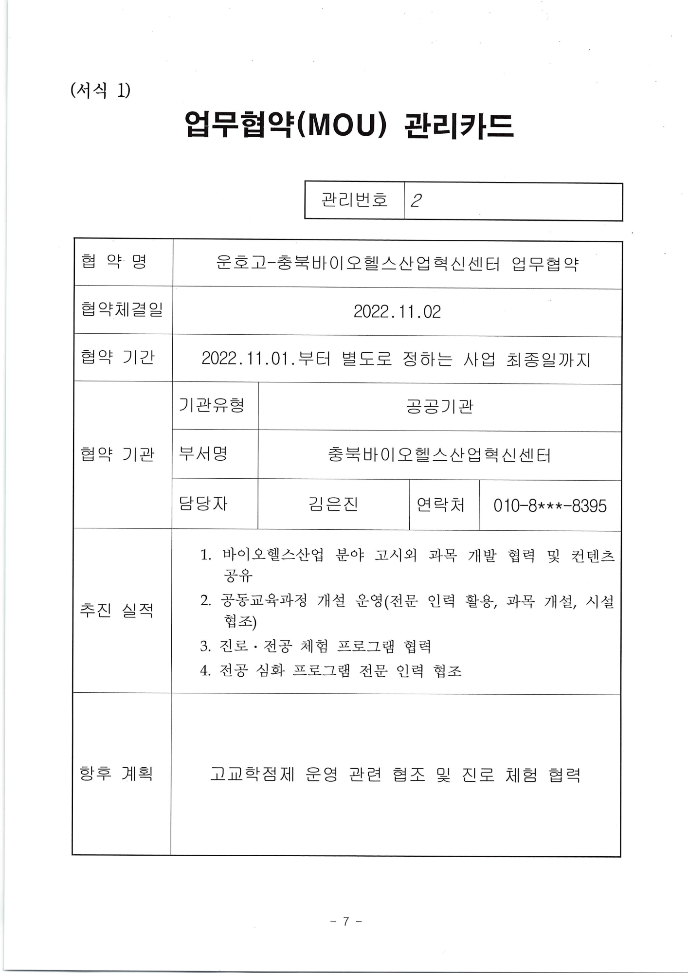 업무협약(MOU) 관리카드_1