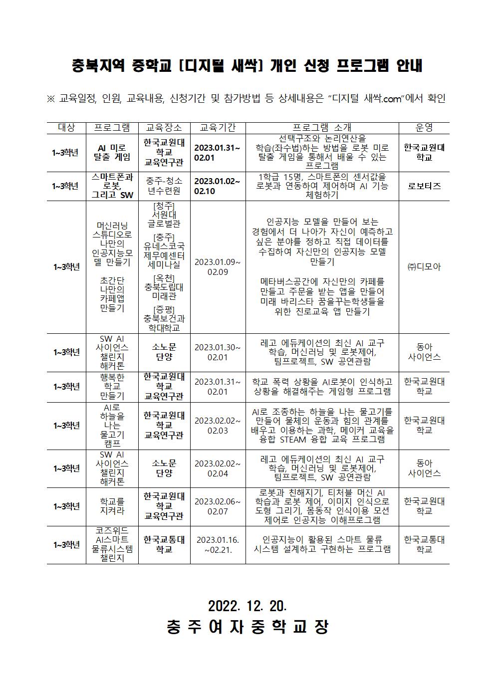 (016)교육부 주관 방학중  SWㆍAI 교육 [디지털 새싹 캠프] 참여안내 가정통신문002