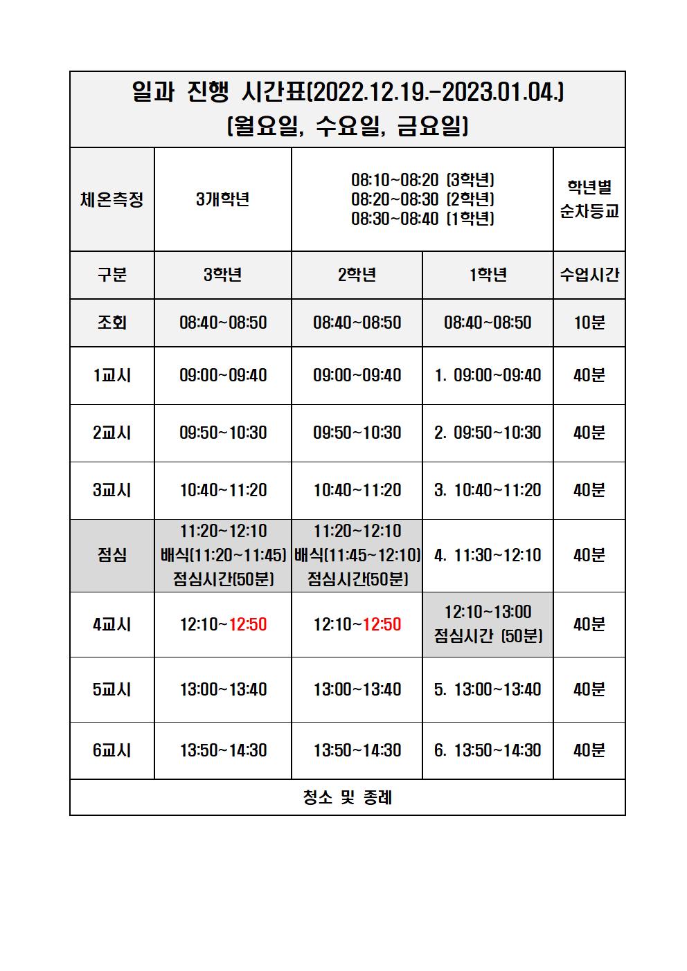 일과진행시간표 (2022.12.19.-2023.01.04.)001