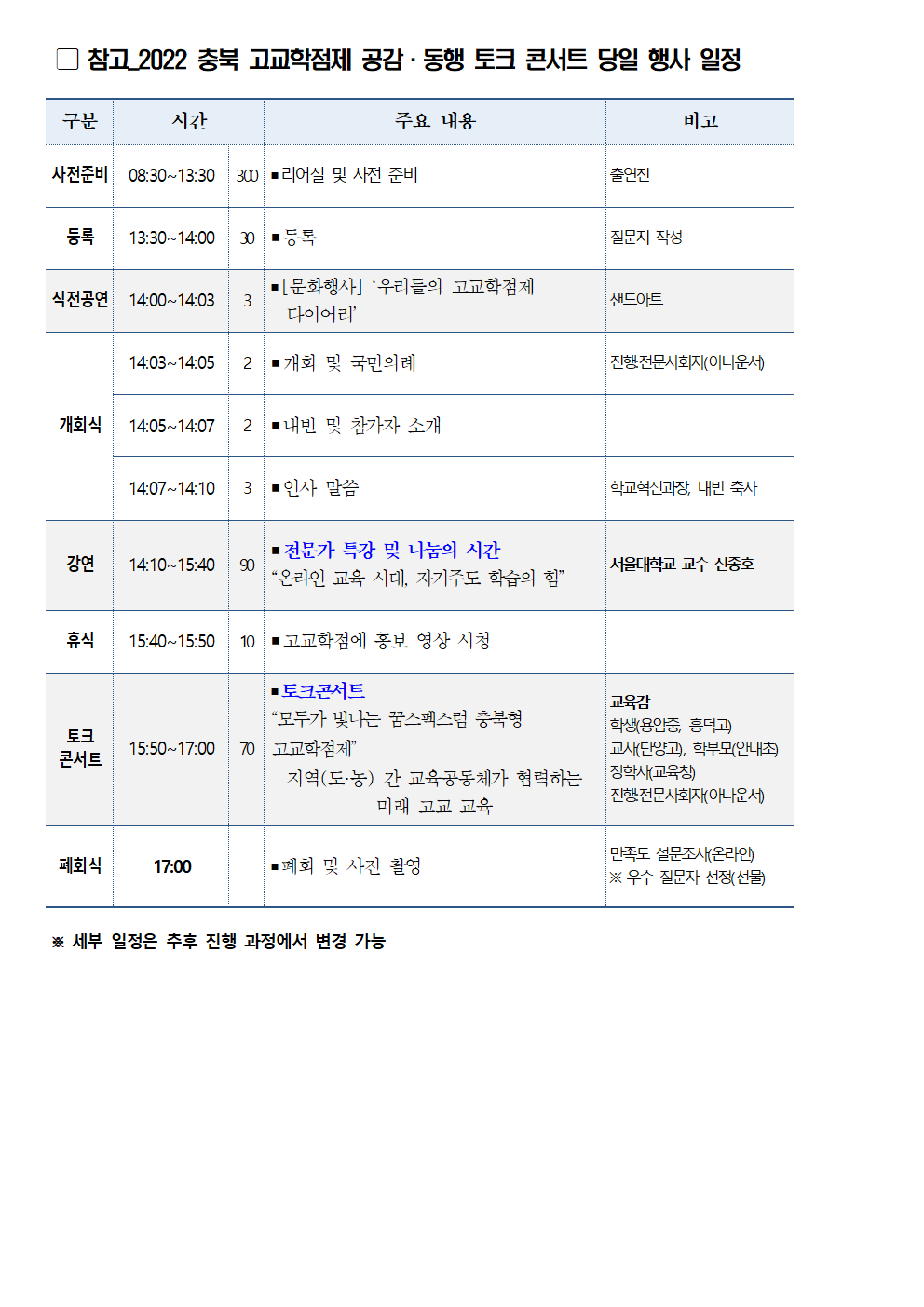 고교학점제 공감동행 토크콘서트 가정통신문002