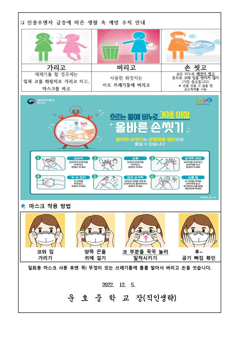 인플루엔자(독감) 등 호흡기감염병 예방 안내002