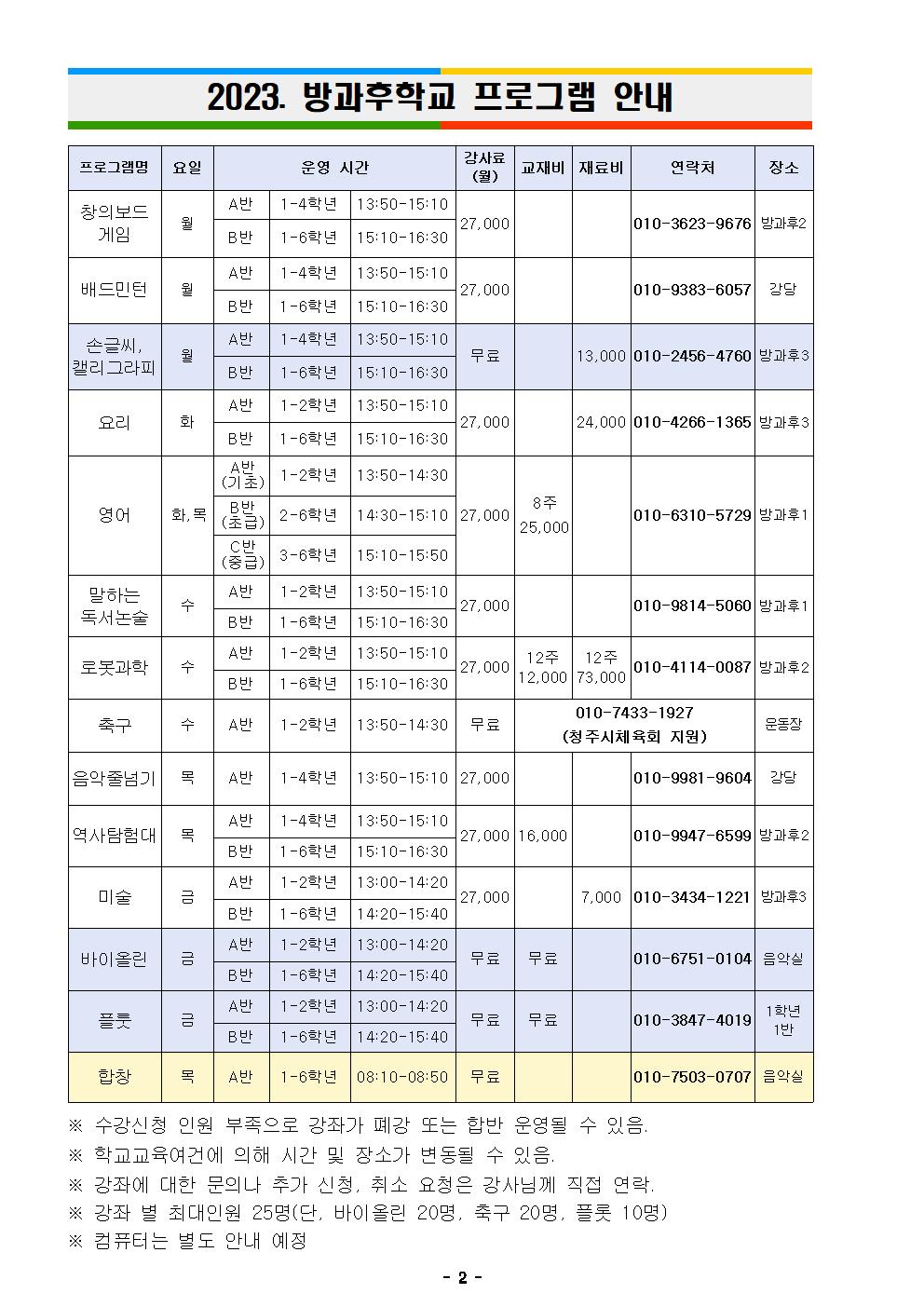 2023. 1학기 방과후학교 수강 신청 안내장002