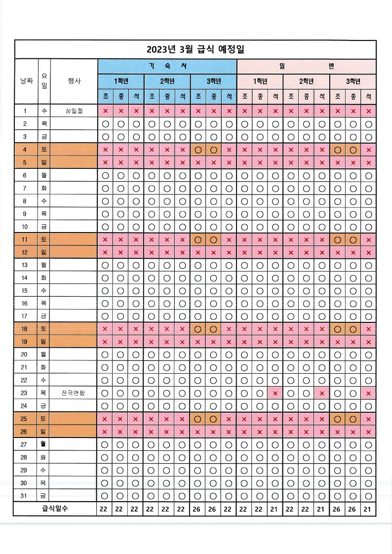 3월 급식예정일_1