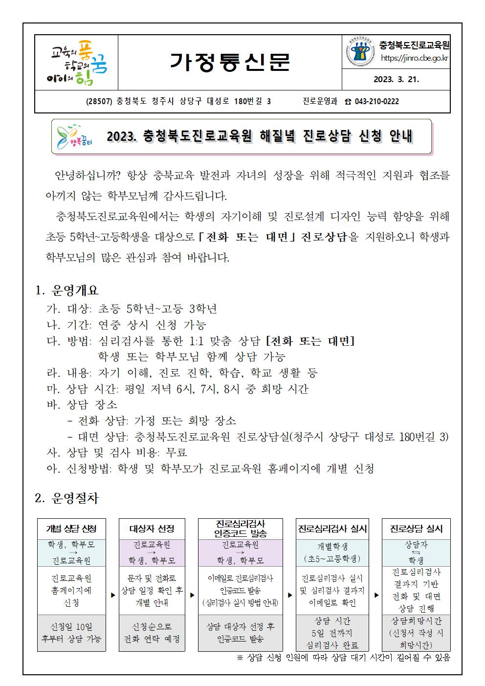 해질녘 진로상담 신청 안내001