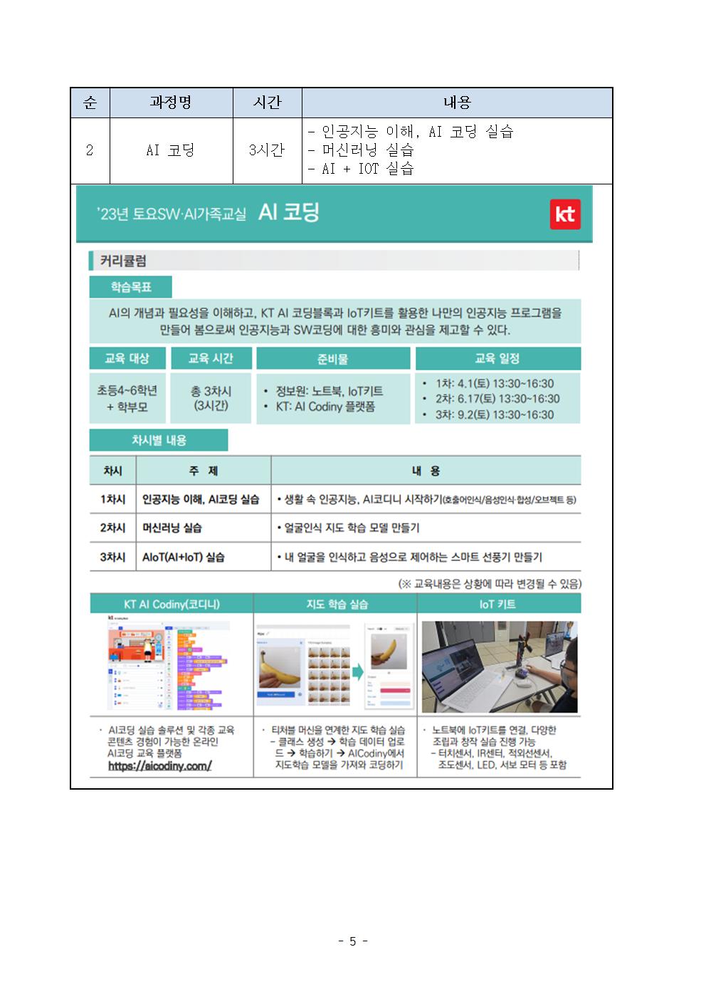 충청북도교육연구정보원 정보교육부_2023. 가족과 함께하는 SW·AI 체험교실 운영 계획005