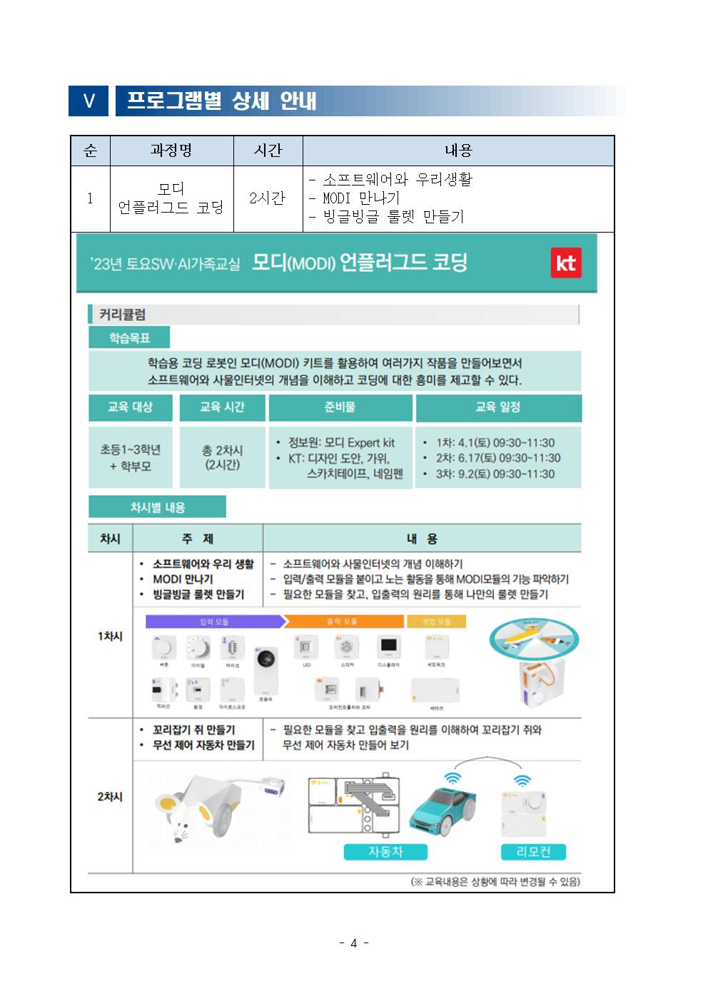 충청북도교육연구정보원 정보교육부_2023. 가족과 함께하는 SW·AI 체험교실 운영 계획004