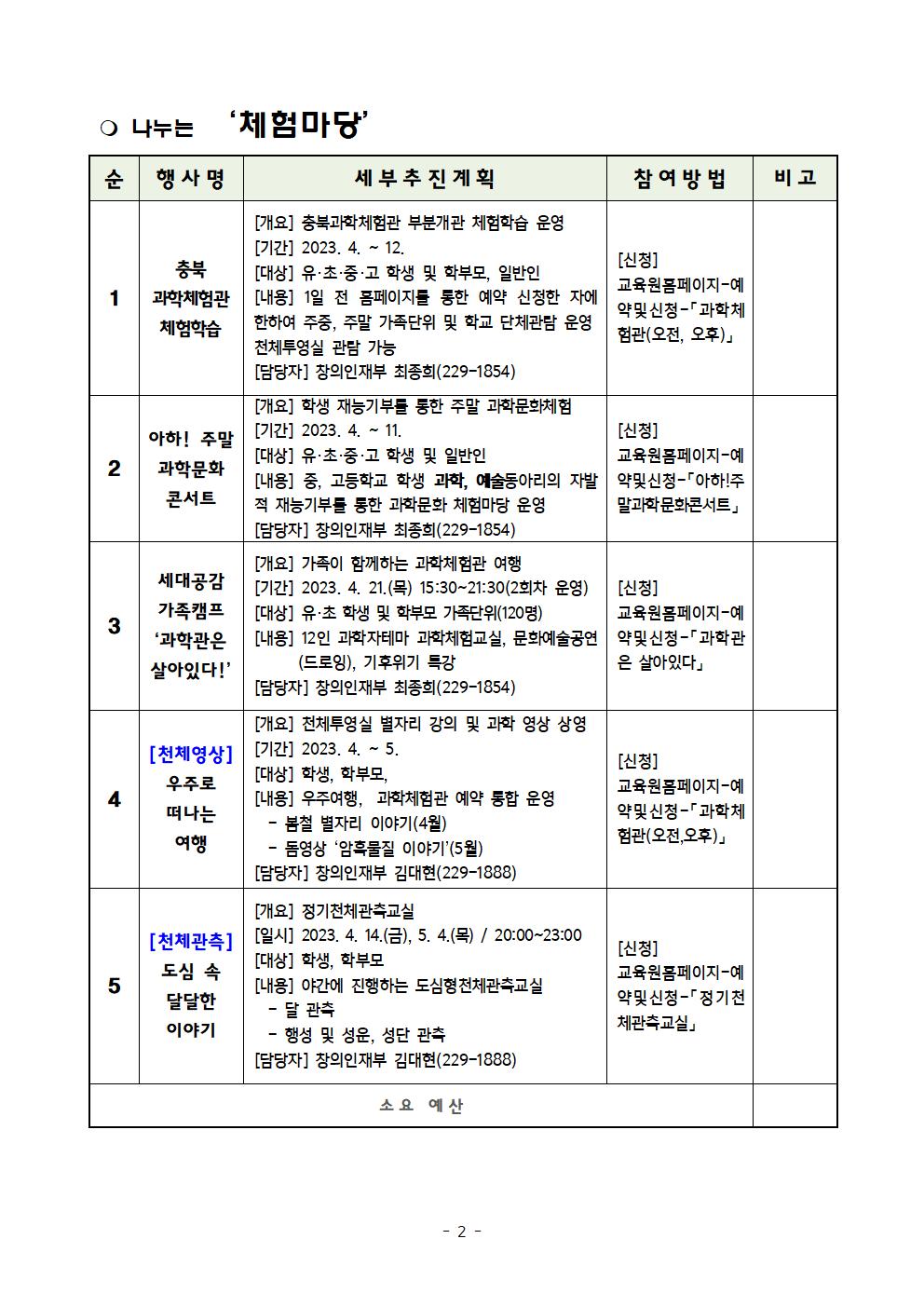 2023. 충북직지사랑 과학축제 한마당 안내002