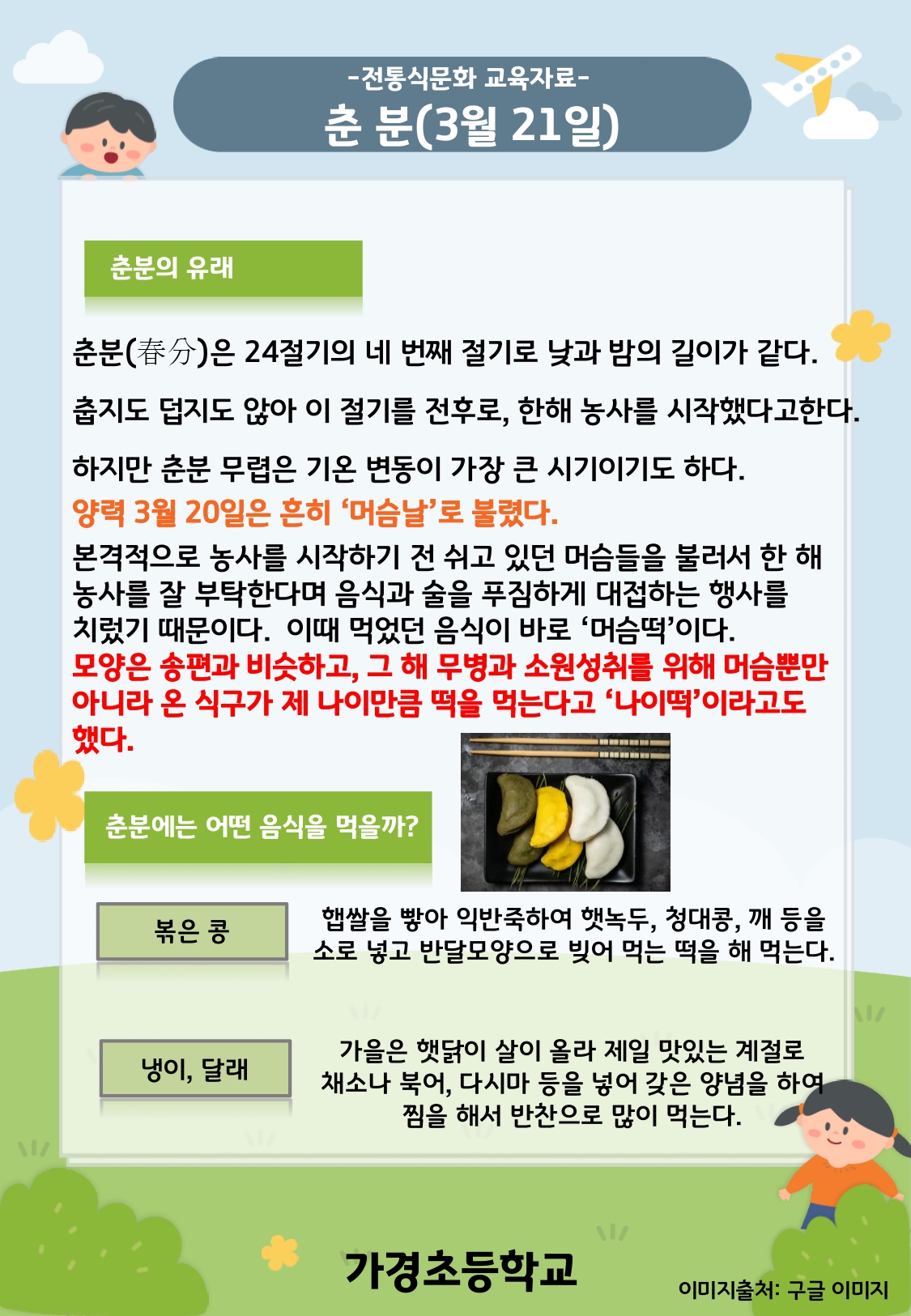 3월 전통식문화 교육자료