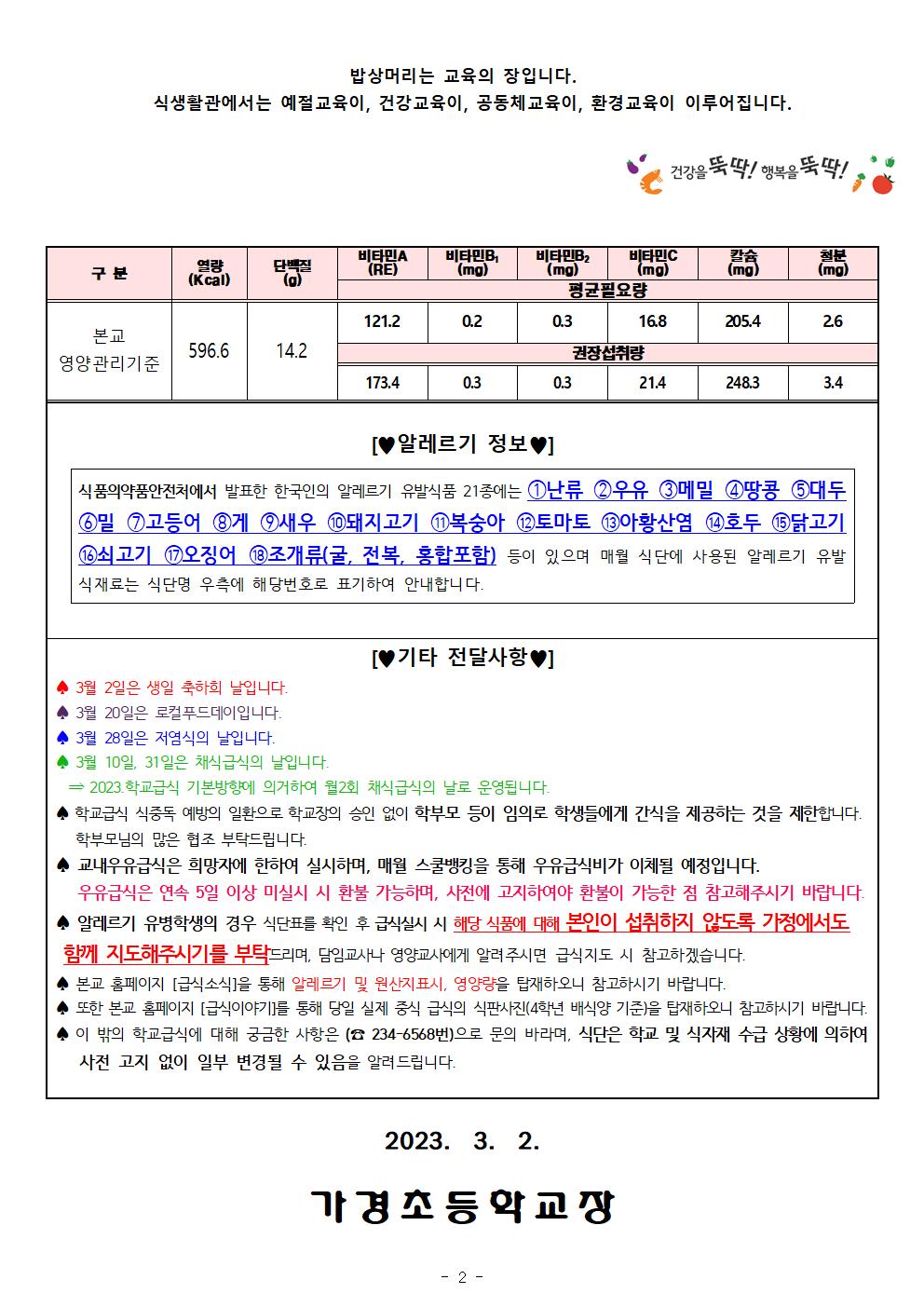 3월 식단표 및 식생활정보 안내 가정통신문002