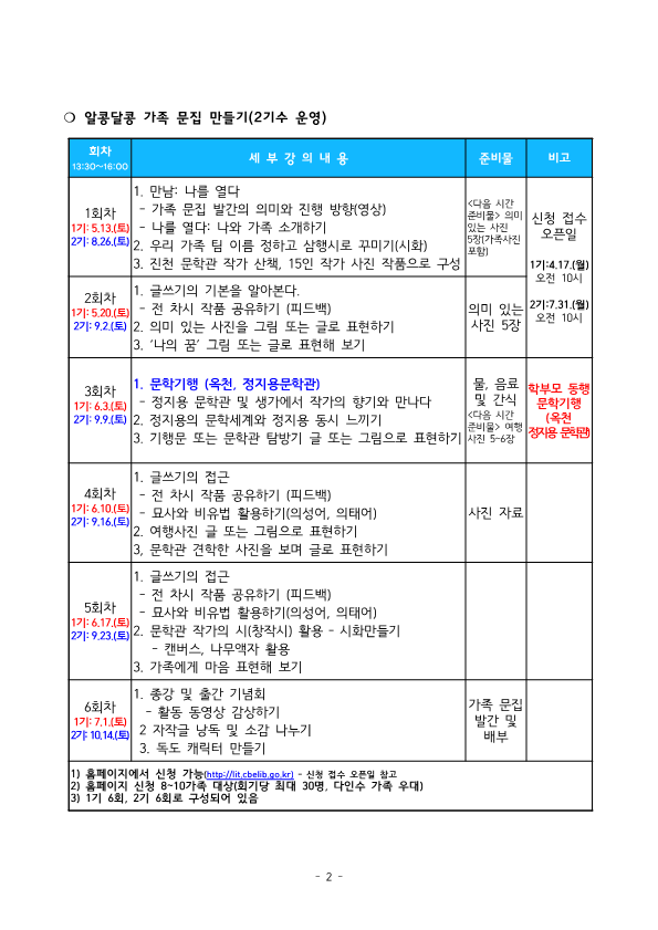 2023. 진천문학관 인문체험활동 프로그램 운영 계획(행복한 세대공감)_2