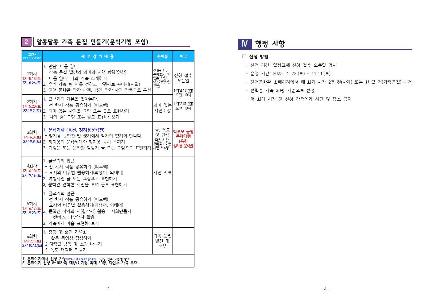 2023. 진천문학관 인문체험활동 프로그램 운영 계획002