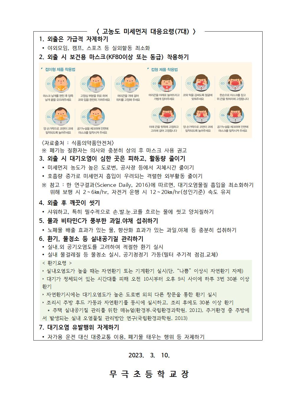 미세먼지 대응 행동요령 안내문(무극초)002