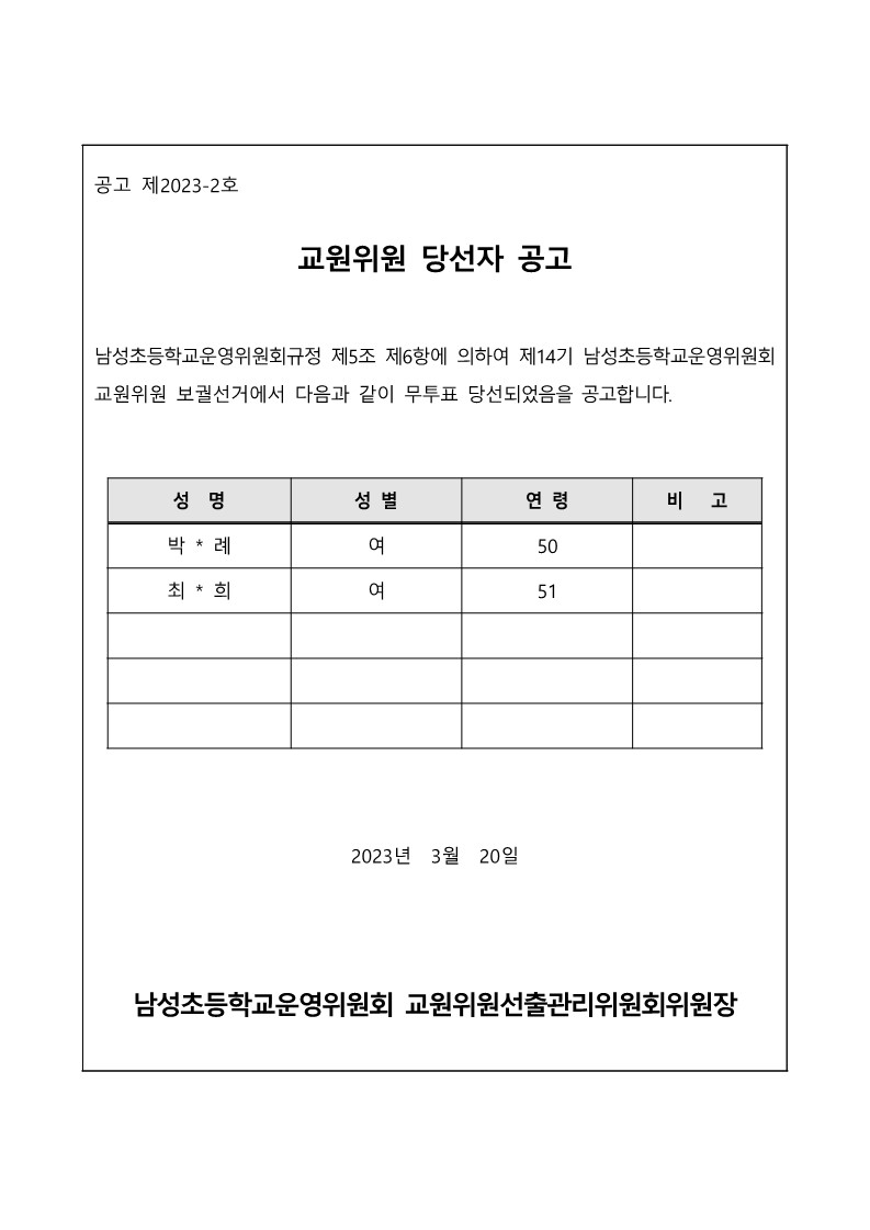 16-1. 당선자 공고문(교원위원)_1