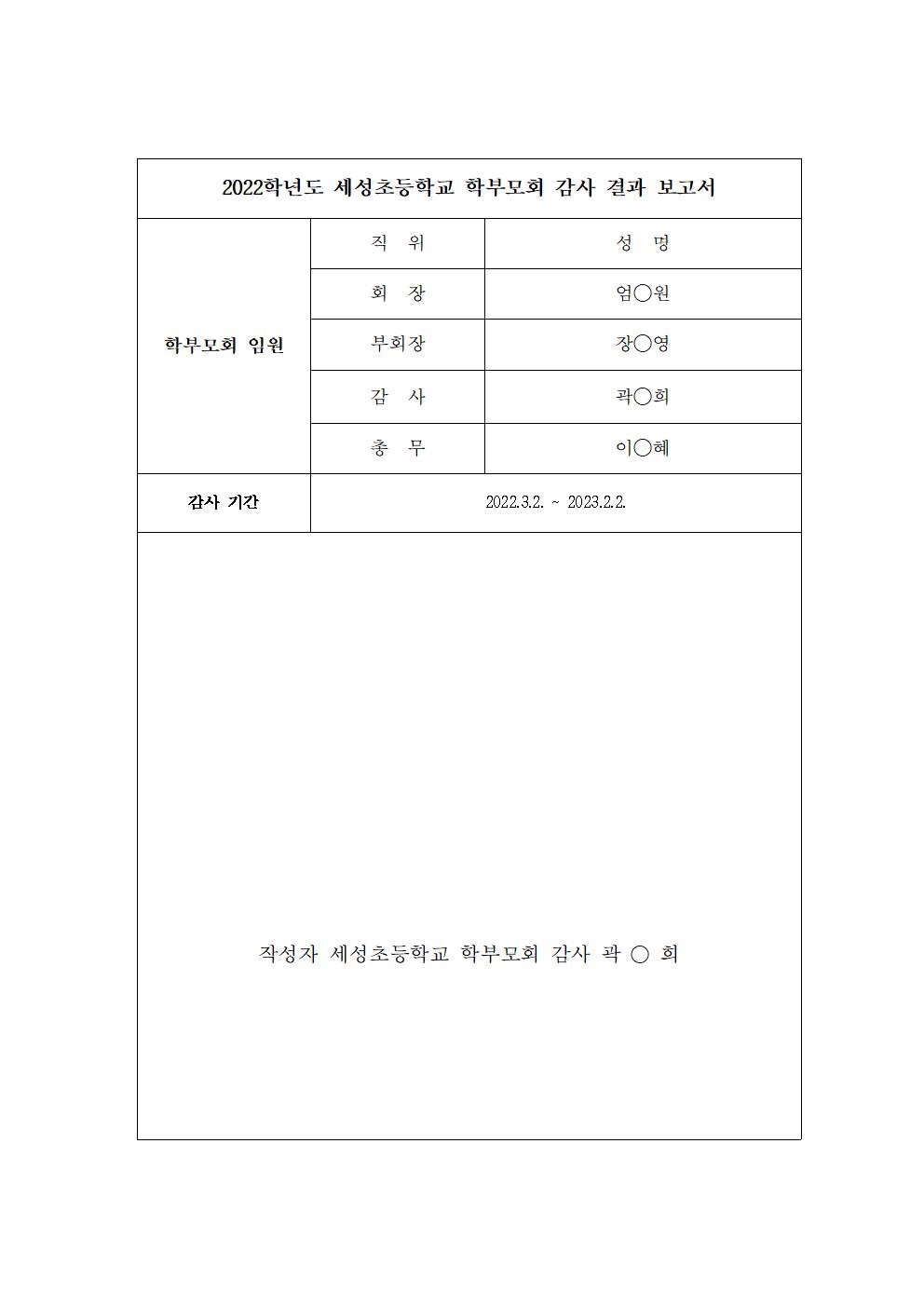 2022학년도 학부모회 활동 및 감사 결과 보고003