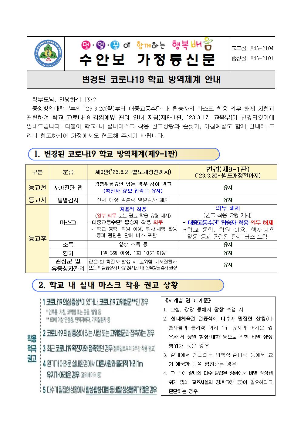 변경된 코로나19 학겨 방역체계(제9-1판 20317)001